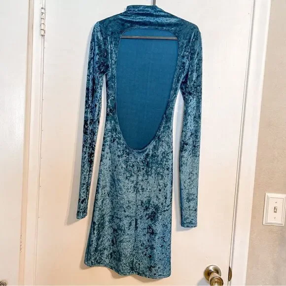 Caroline Constas Victoire Velvet Open Back Mini Dress M